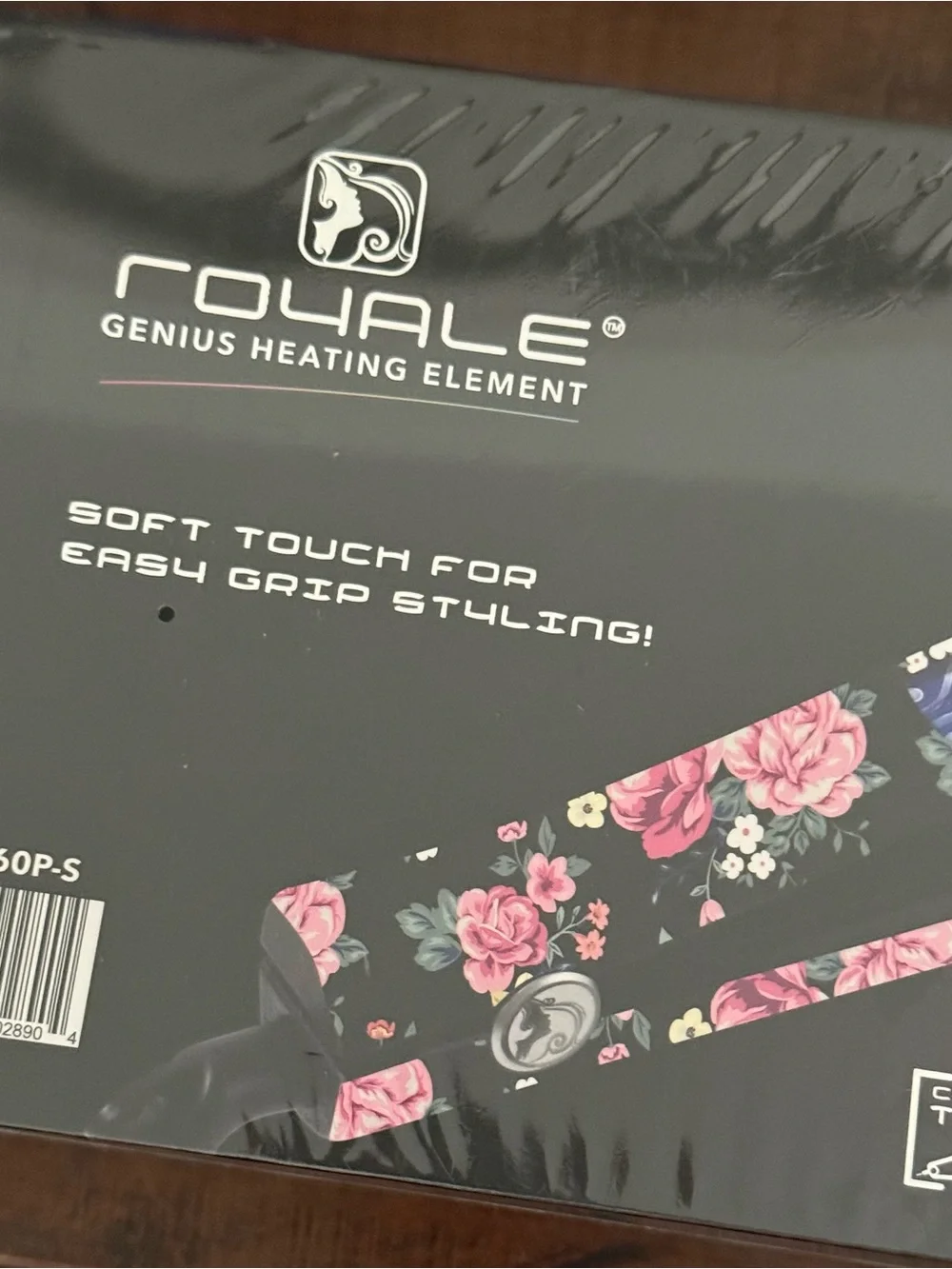 Floral Pink & Black Ceramic Hair Straightener by Royale *NIB